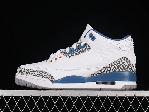All categories Air Jordan Jordan series basketball shoes Air Jordan 3 foreign trade version Air Jordan Retro AJ3 Joe 3 White and Blue Wizards CT8532-148